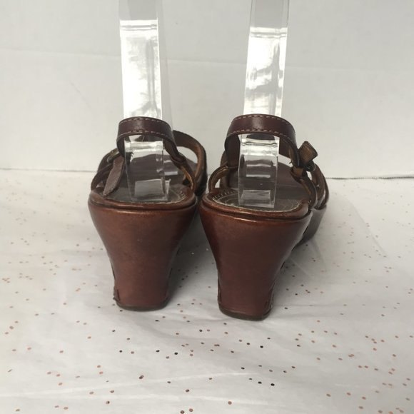 Clarks Artisan Brown Platform Wedge Sandal - 8 M - Picture 6 of 8